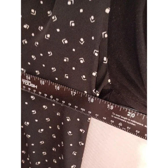 LAUREN RALPH LAUREN Black Label Viscose Knit Geometric Woven Front‎ Top Size PM - Picture 5 of 6